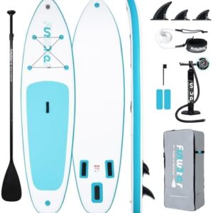 FunWater SUP Inflatable Stand Up Paddle Board 10'6×33"×6" Ultra-Light Inflatable Paddleboard with ISUP Accessories,Fins,Adjustable Paddle, Pump,Backpack, Leash : Sports & Outdoors