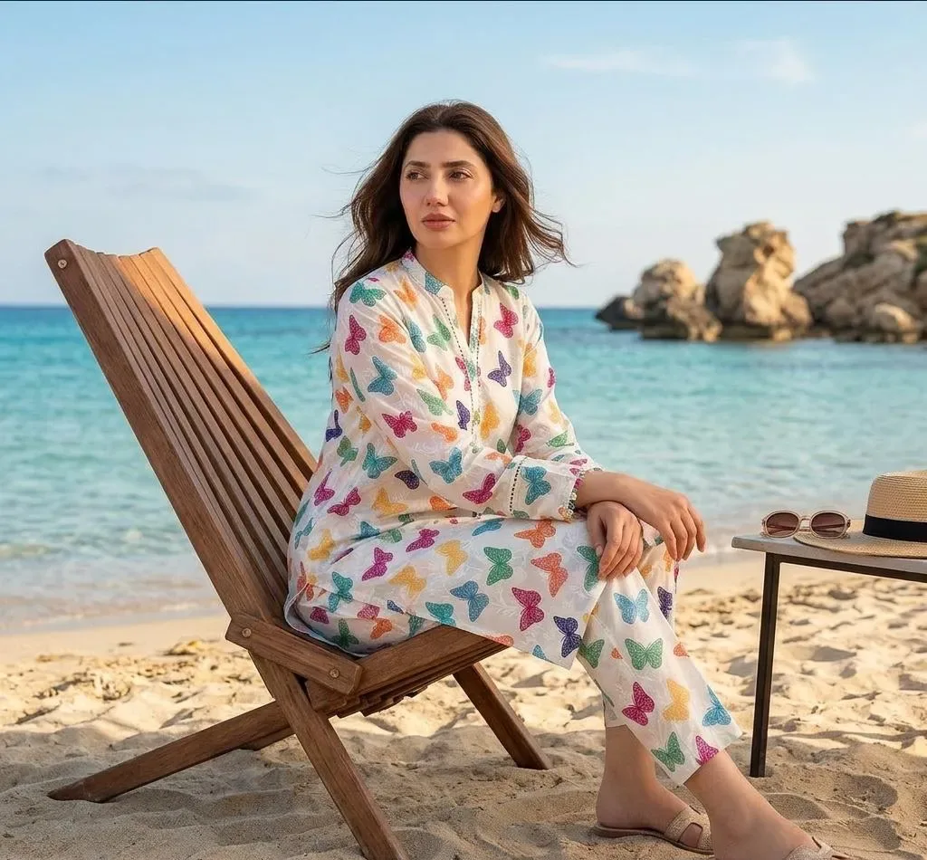 Pakistani Printed Pajama Set Floral Summer Lawn Pakistani Printed Pajama Set Floral Summer Lawn